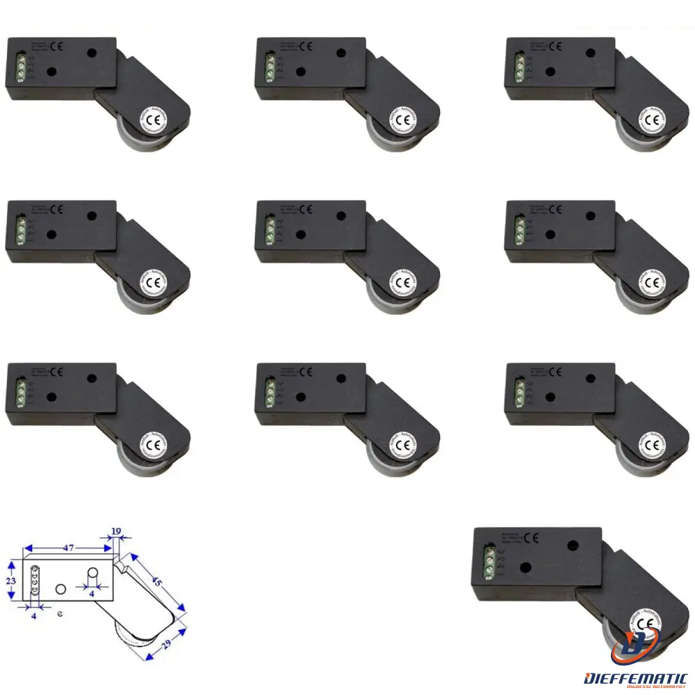 10 Rotelli Contatti Allarme A Passaggio Securvera Se-Rcmxrcvape