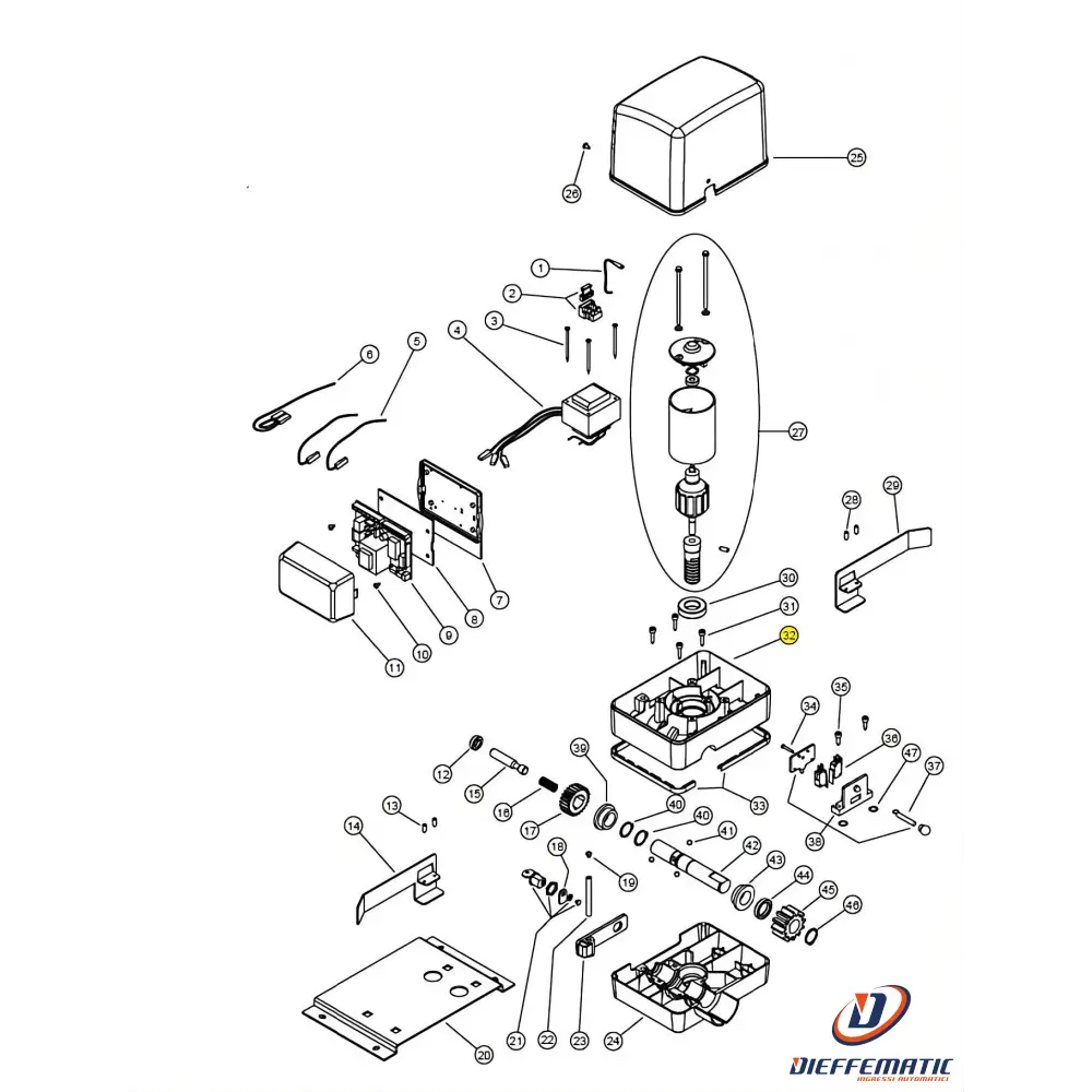 100916 Scatola Motore Superiore Alluminio Simply Kv6 24 Ricambio
