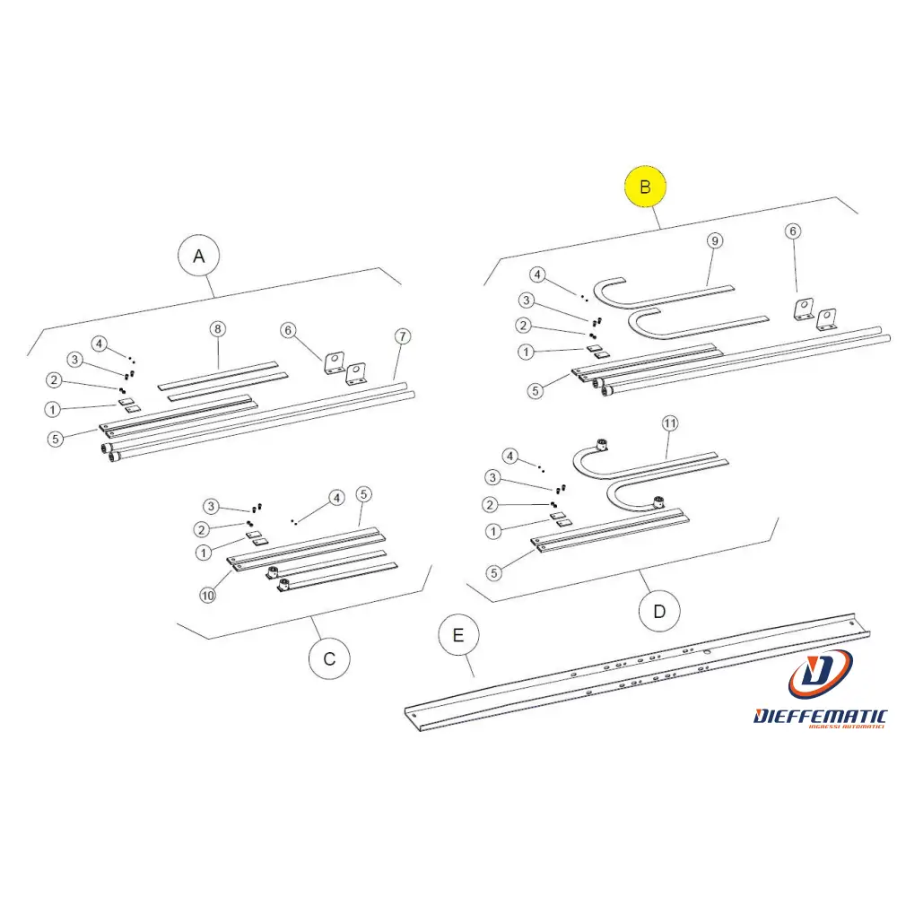 112529/1 Kit Accessori 1 Bracci Curvi Basic Bazer Ricambio