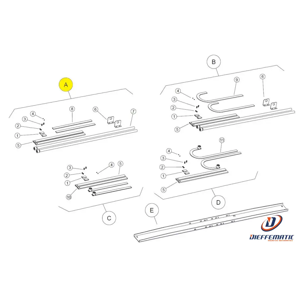 112529/2 Kit Accessori 2 Bracci Dritti Basic Bazer Ricambio