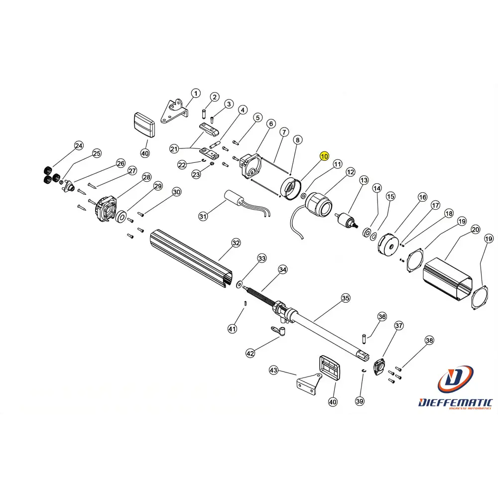121022 Coperchio Poseriore Statore Alluminio Linear 11 Vh 230V Ricambio