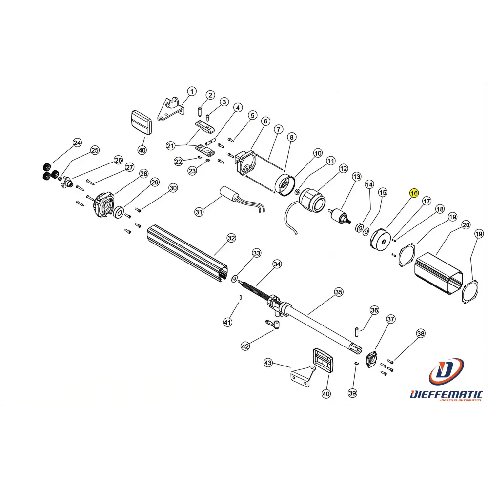 121023 Coperchio Anteriore Statore Alluminio Linear 11 Vh 230V Ricambio