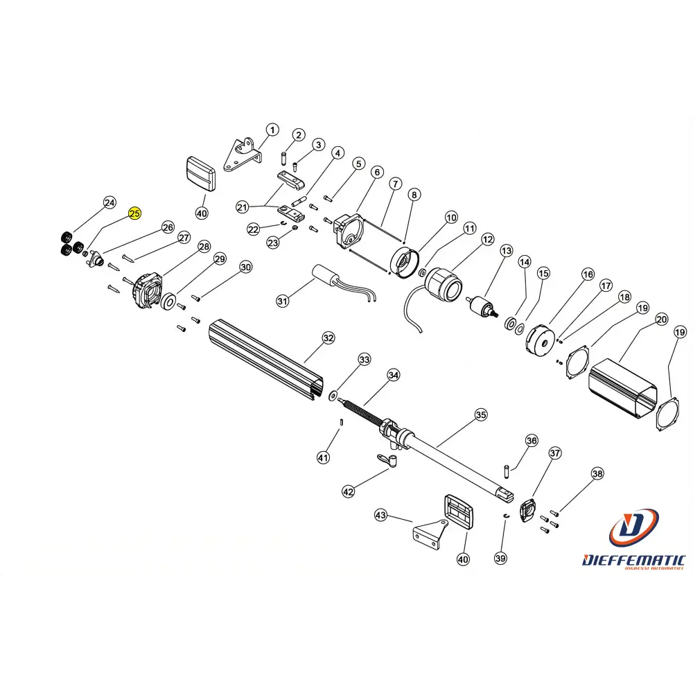 121387 Dado Autobloccante M8 Linear 11 Vh 230V Ricambio