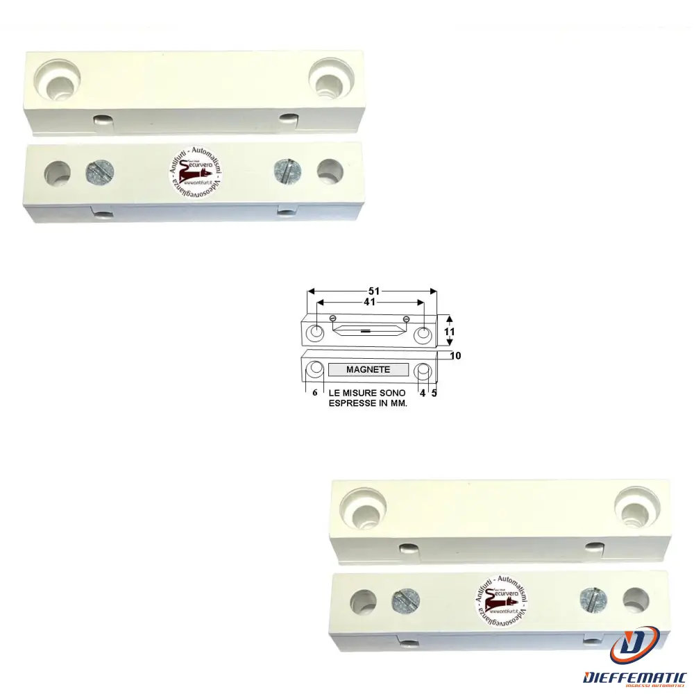 2 Contatti Magnetici Da Esterno Per Infissi Non Ferrosi Securvera St-41Bcmep2Sa