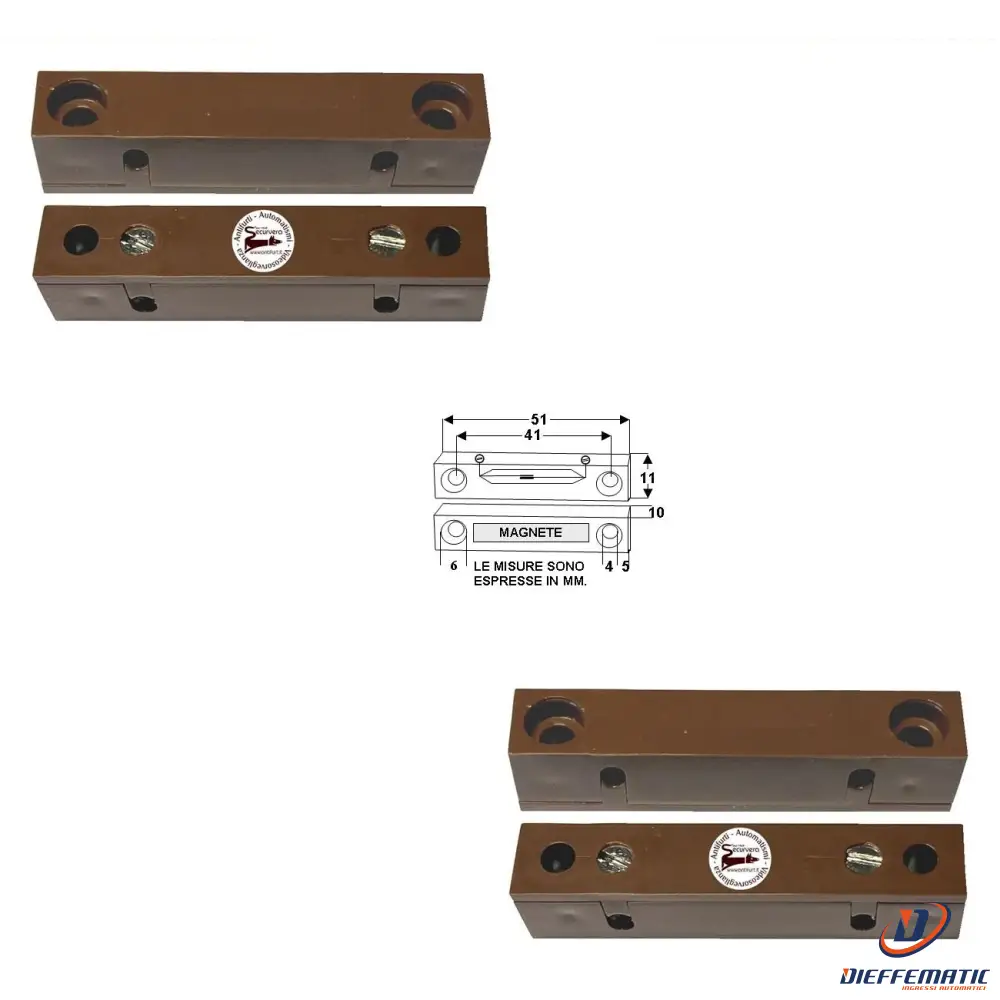 2 Contatti Magnetici Da Esterno Per Infissi Non Ferrosi Securvera St-41Mcmep2Sb