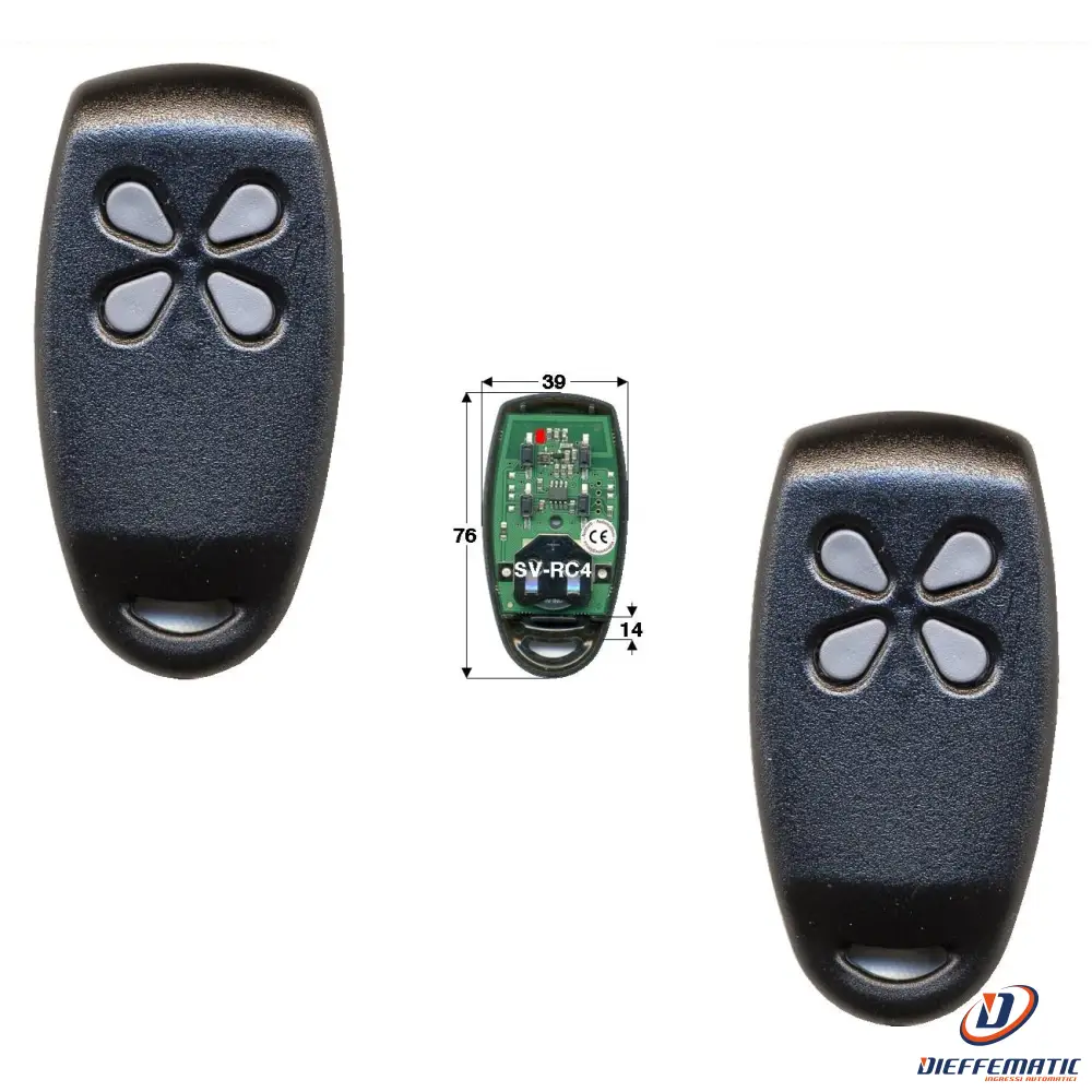 2 Radiocomandi 4 Canali 10 Bit 1024 Codici Personali Securvera Sv-Rc4Blscdsa