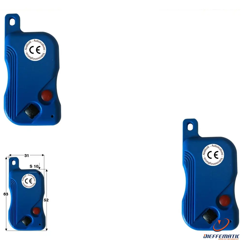 2 Radiocomandi At2Blu 2 Canali 433,92 Mhz Securvera Sl-Atbatdrlwe
