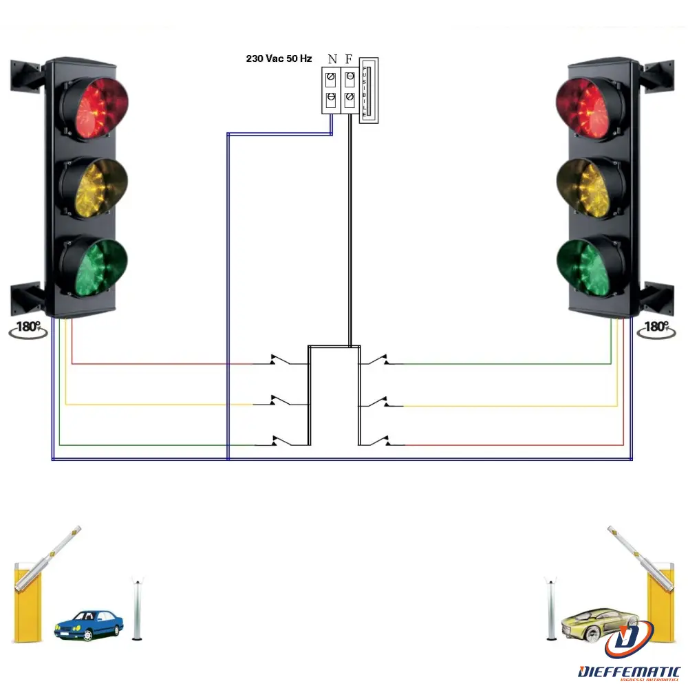 2 Semafori 3 Luci 6 Schede Da 24 Led Rossi Gialli Verdi Securvera Sk-Stls3Lrgvc
