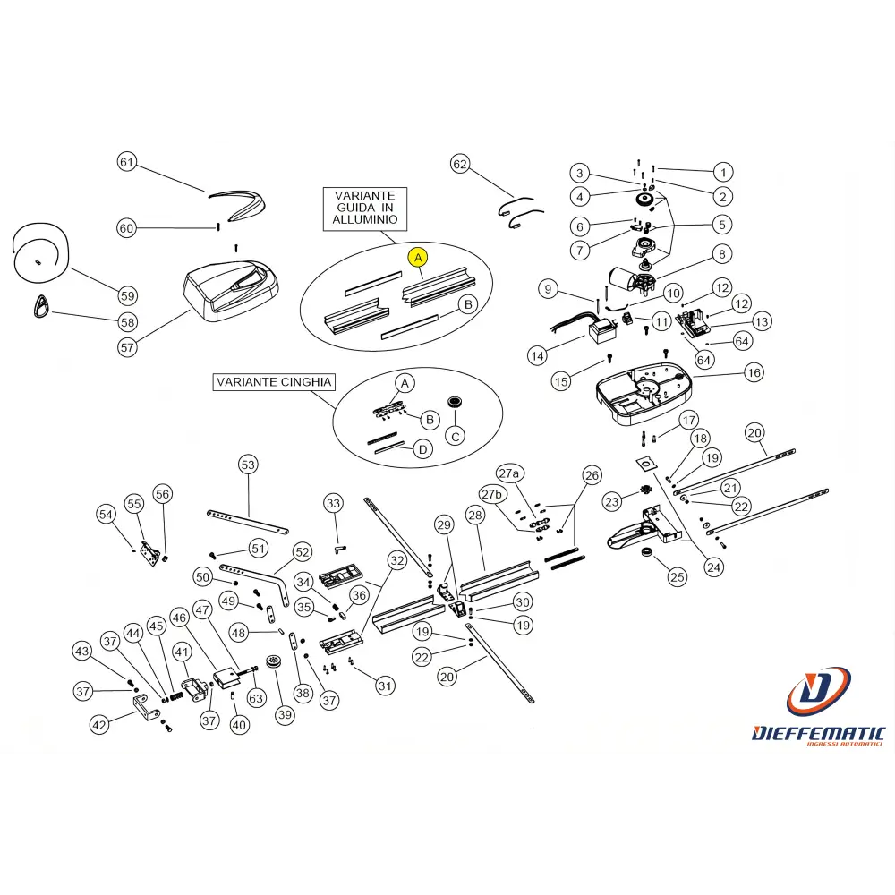 22 Guida In Alluminio 2 + 2 Mt (2Pz) O 4 Mt (1Pz Intera ) Utile Uniko Ricambio