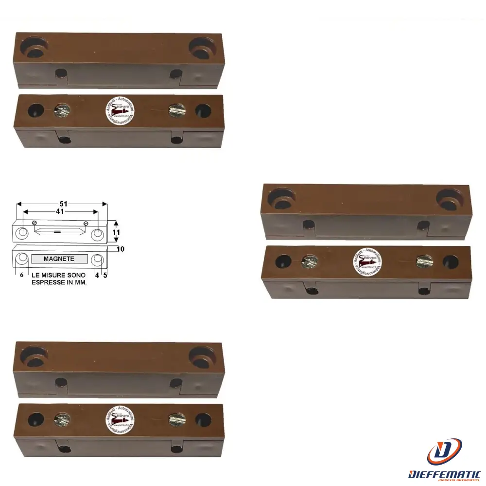 3 Contatti Magnetici Da Esterno Per Infissi Non Ferrosi Securvera St-41Mcmep3Sa