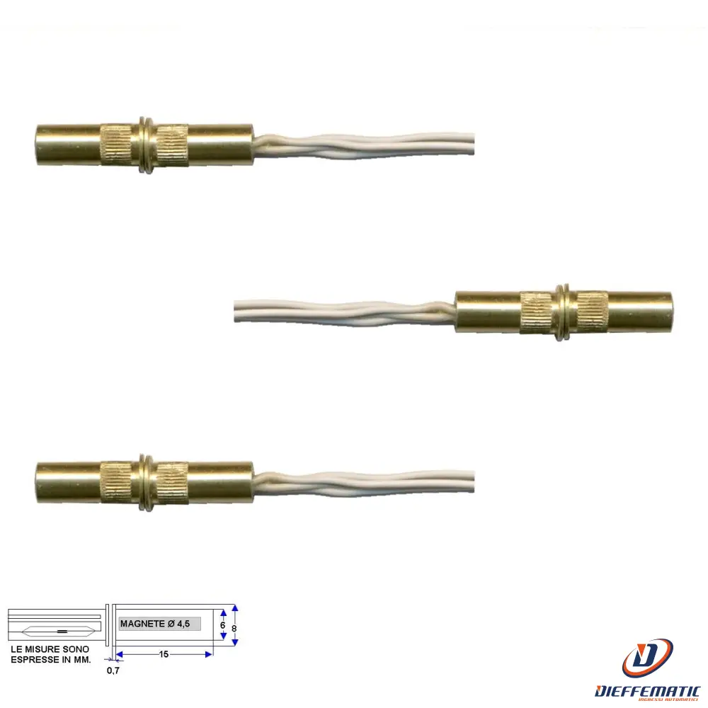 3 Minicontatti Magnetici Da Incasso Cilindrici A Chiodo Securvera St-105Tcmocoe