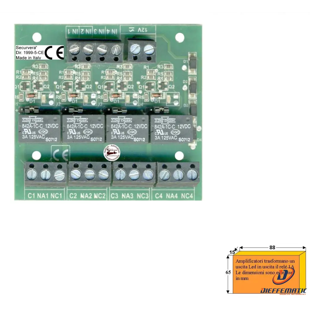 4 Amplificatori Di Tensione +/- Da 1,5 V Securvera Ss-Ocaqrtatrb