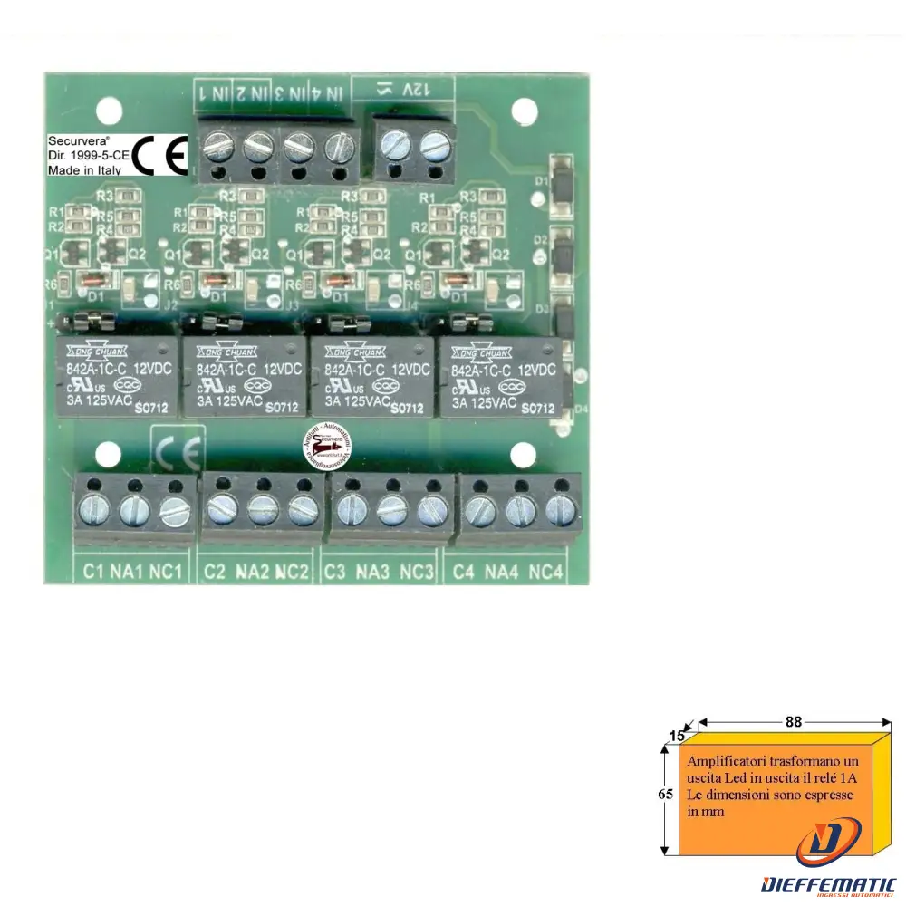 4 Amplificatori Di Tensione +/- Da 1,5 V Securvera Ss-Ocaqrtatre