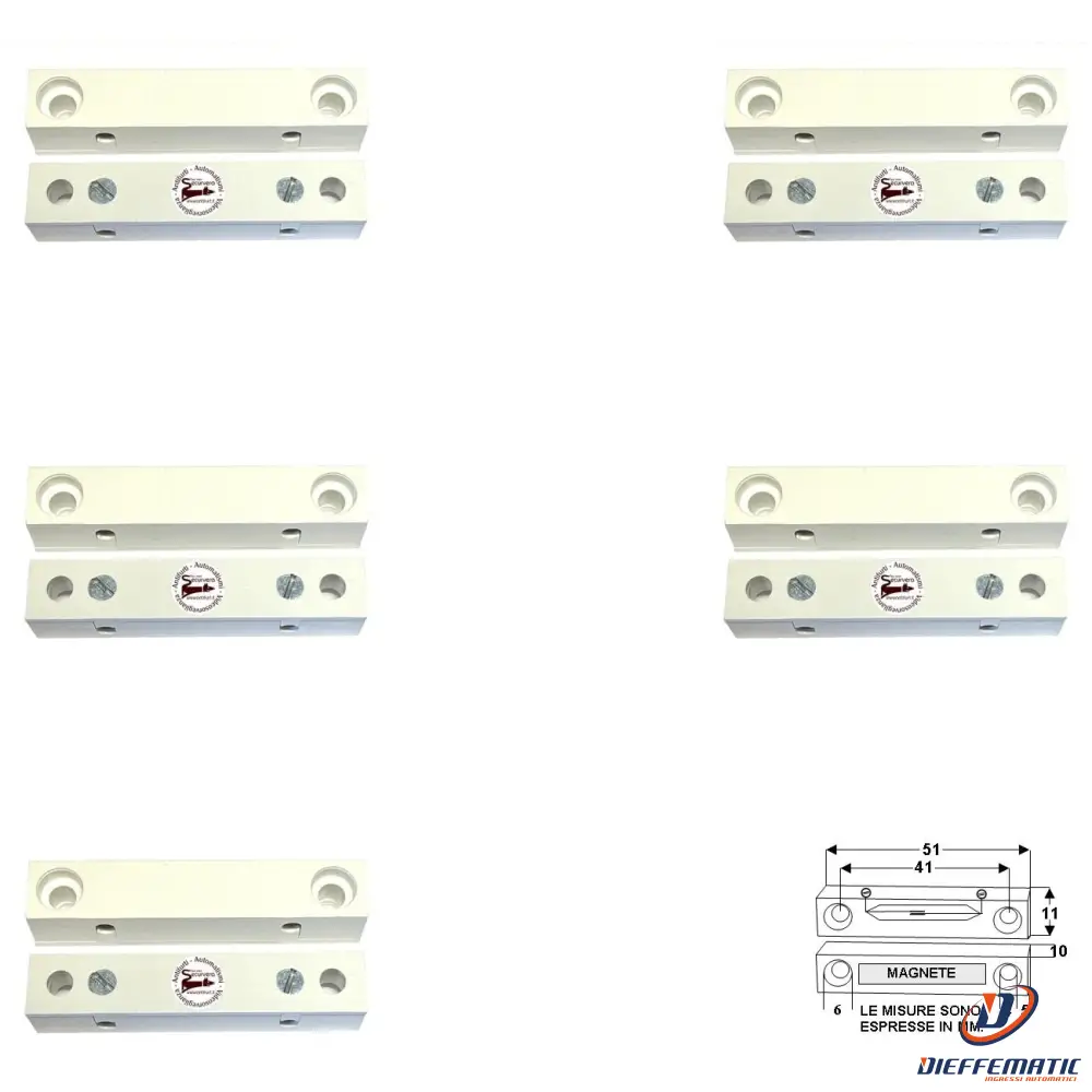 5 Contatti Magnetici Da Esterno Per Infissi Non Ferrosi Securvera St-41Bcmep5Sa