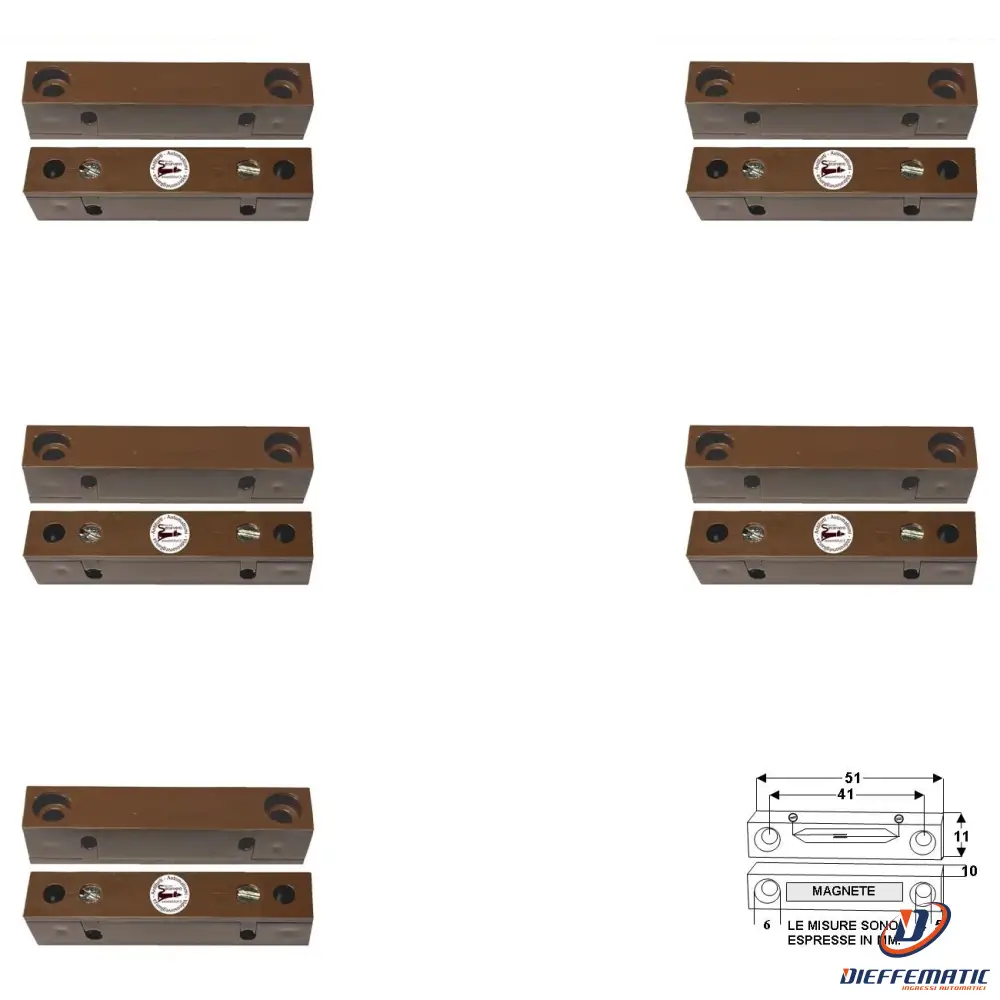 5 Contatti Magnetici Da Esterno Per Infissi Non Ferrosi Securvera St-41Mcmep5Sd