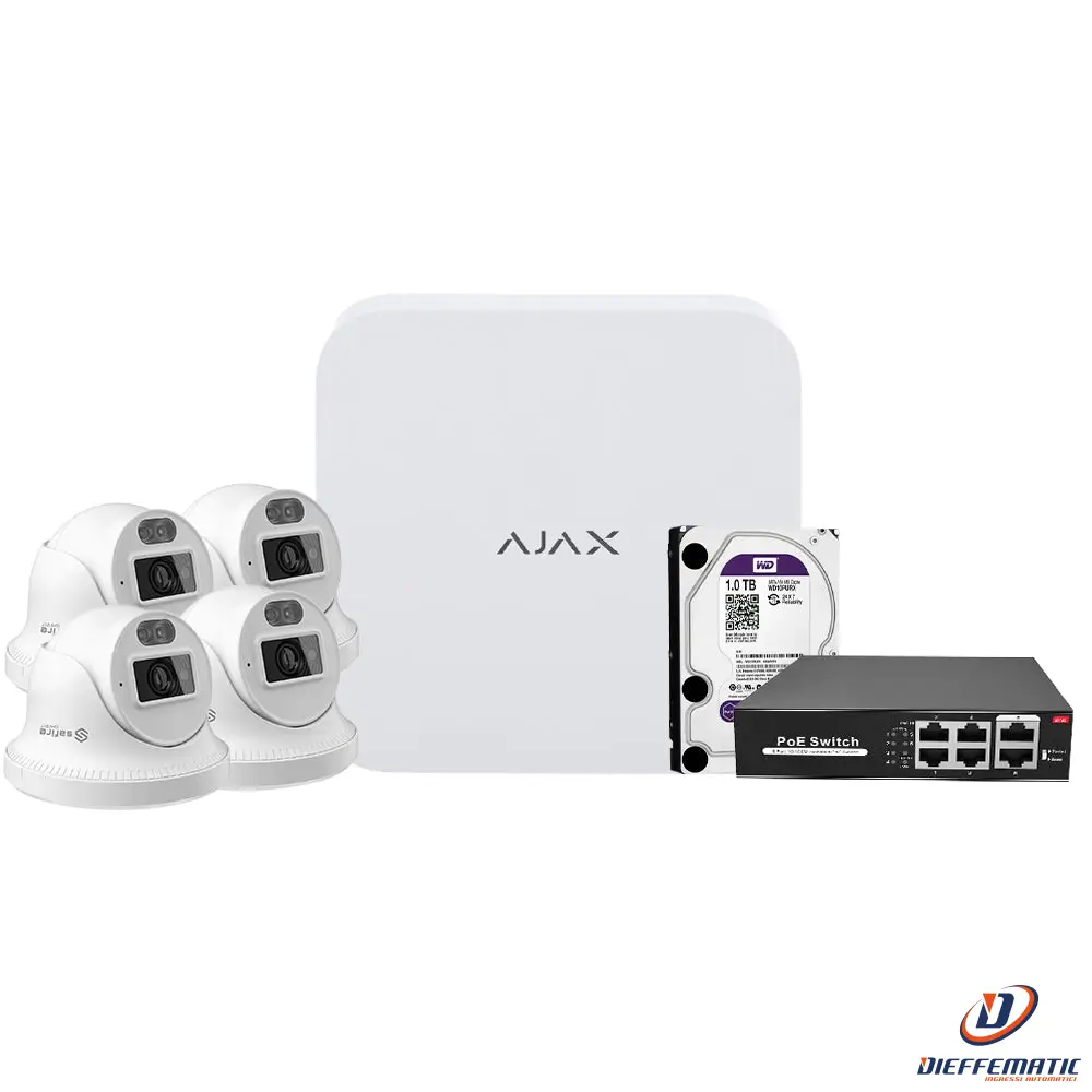 Aj-Nvrkit108T-4 Kit Di Videosorveglianza Ajax