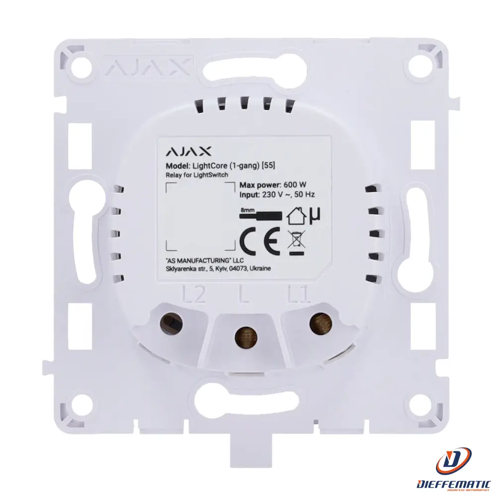 Ajax Aj-Lightcore-1G Relè Per Interruttore Smart Singolo
