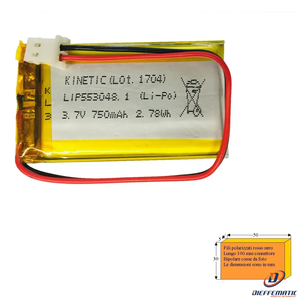Batteria Ricaricabile Litio 3,7V 750Ma Securvera Sv-Abrbcnanob