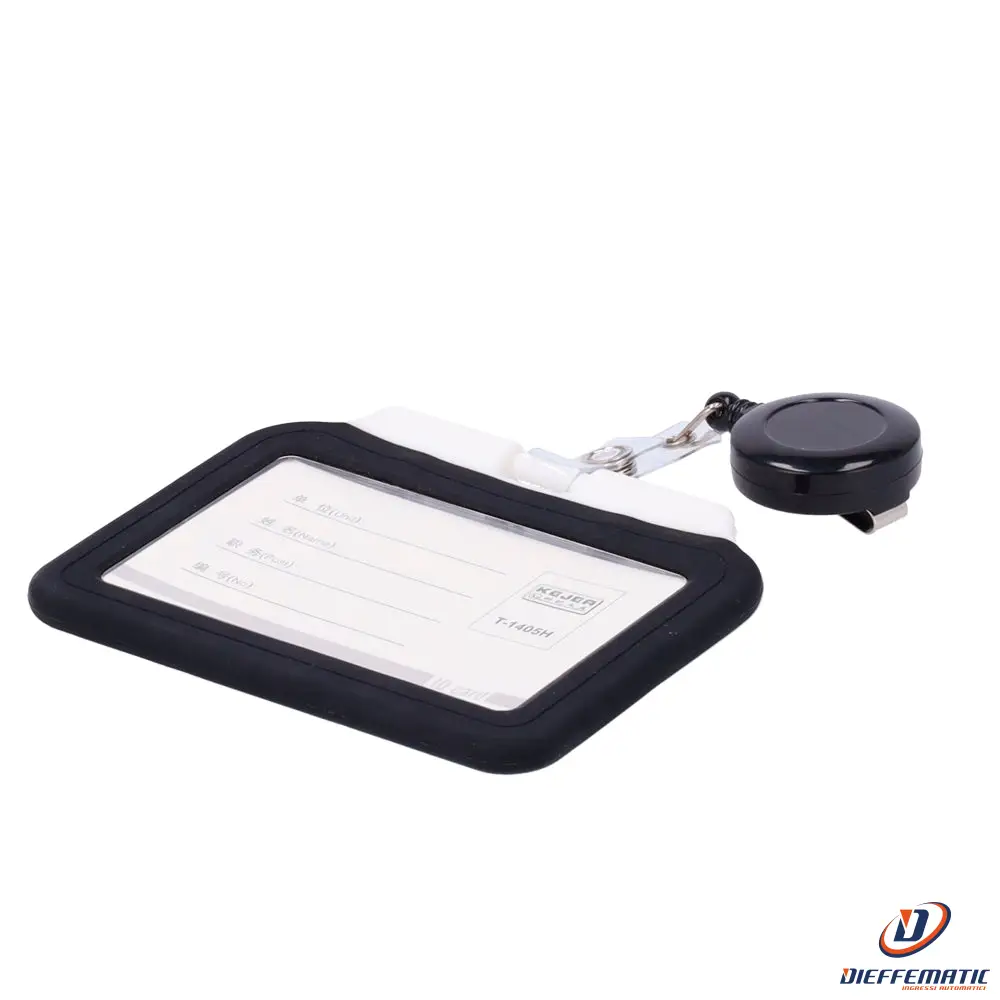 Card-Holder-Clip-Black Portabadge Nero