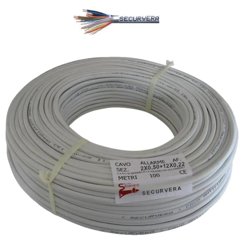 Cavo Schermato Antifiamma 2X0,50+12X0,22 Per Antifurto Securvera Sm-212Csaftsb