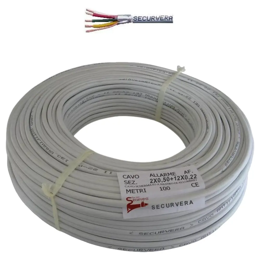 Cavo Schermato Antifiamma 4 X 0,22 Solo Per Antifurto Securvera Sm-Cs4Csaftsa