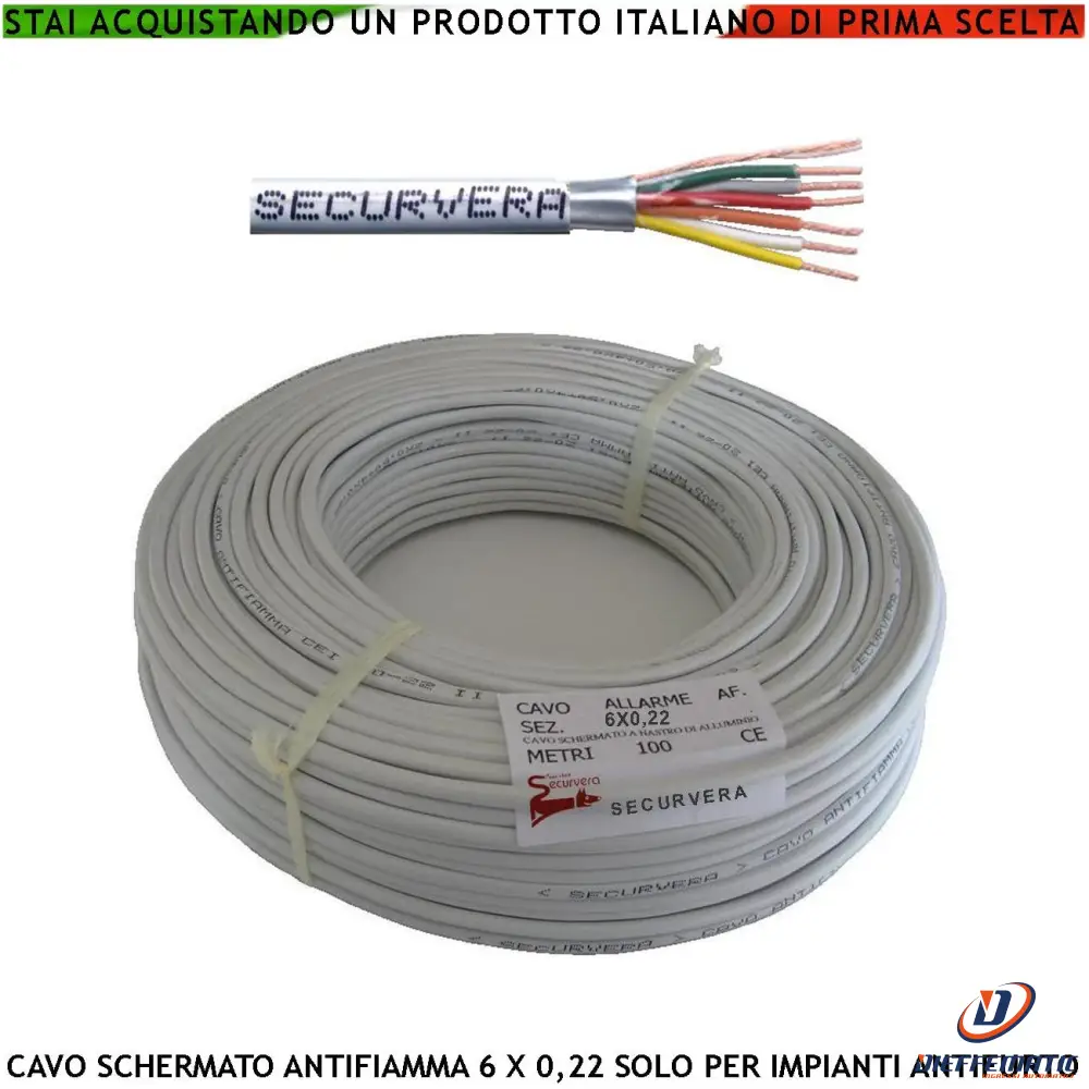 Cavo Schermato Antifiamma 6 X 0,22 Solo Per Antifurto Securvera Sm-Cs6Csaftsa