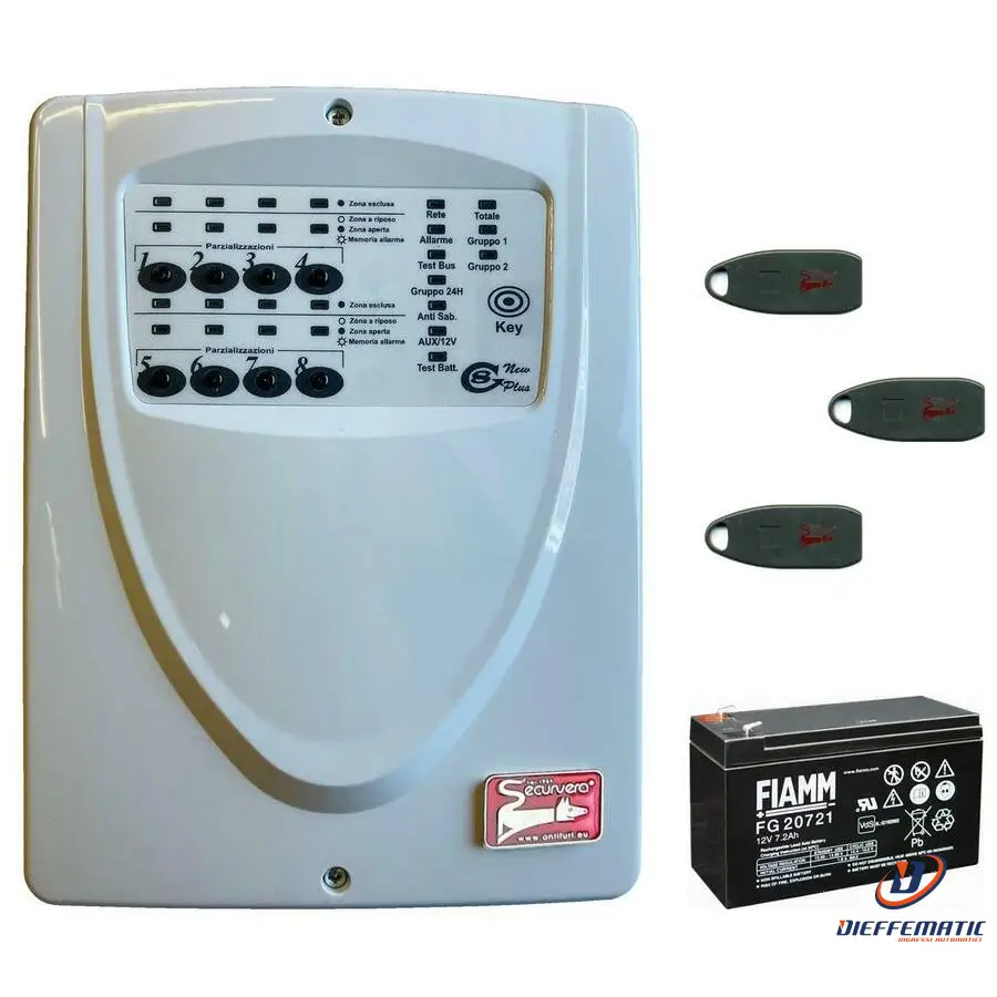 Centrale 8 Zone Programmabili Filo Per Chiave Prossimità Securvera Sv-G8Pbf73Kpa