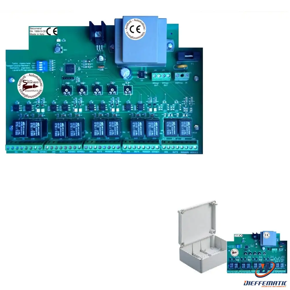 Centrale Di Comando 5 Semafori 2 Luci Prenotazione Securvera Sk-Cs5Cs5S2Ld