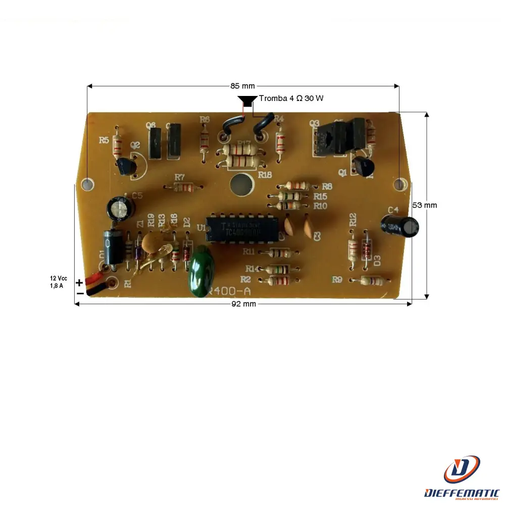 Circuito 12V Generatore Di Nota Sirena Uscita Per Tromba Securvera Sv-Cr7Gnscase