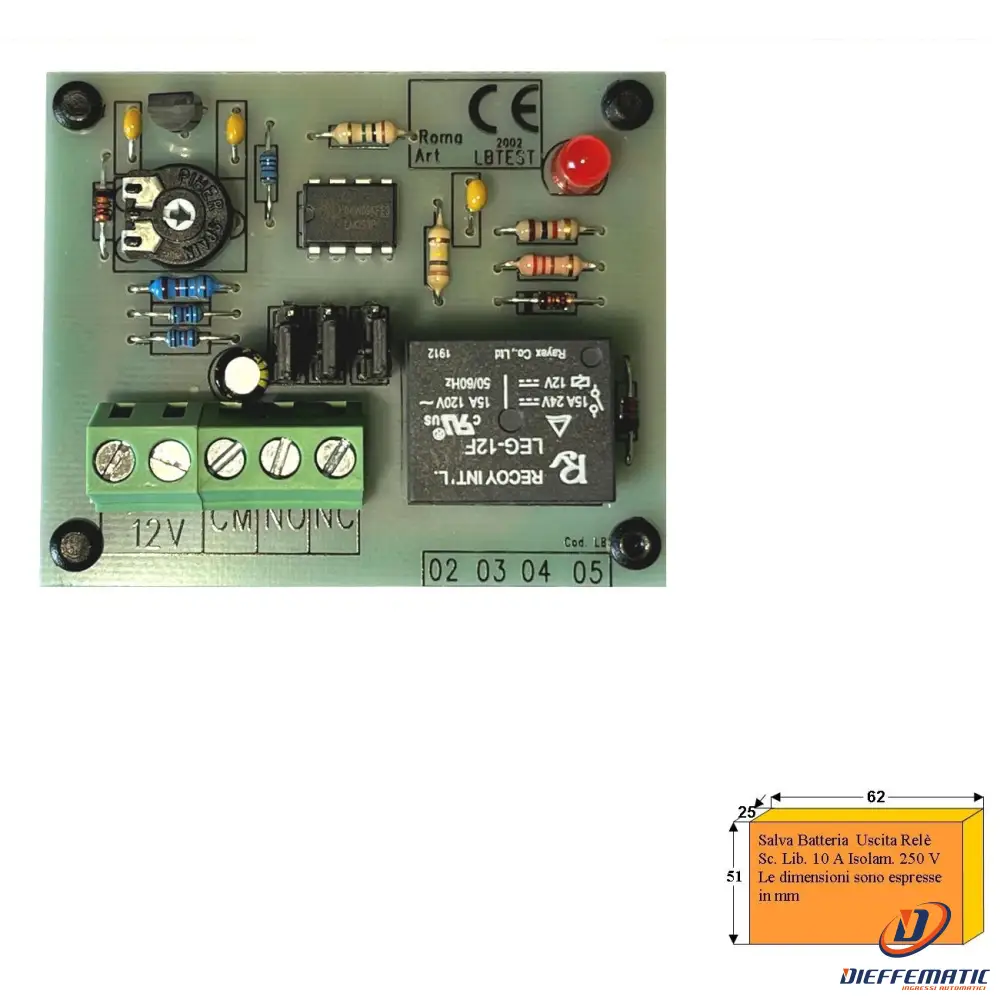 Circuito Controllo Batteria 12V Scarica O Troppo Carica Securvera Ss-Lbtsbctbrc