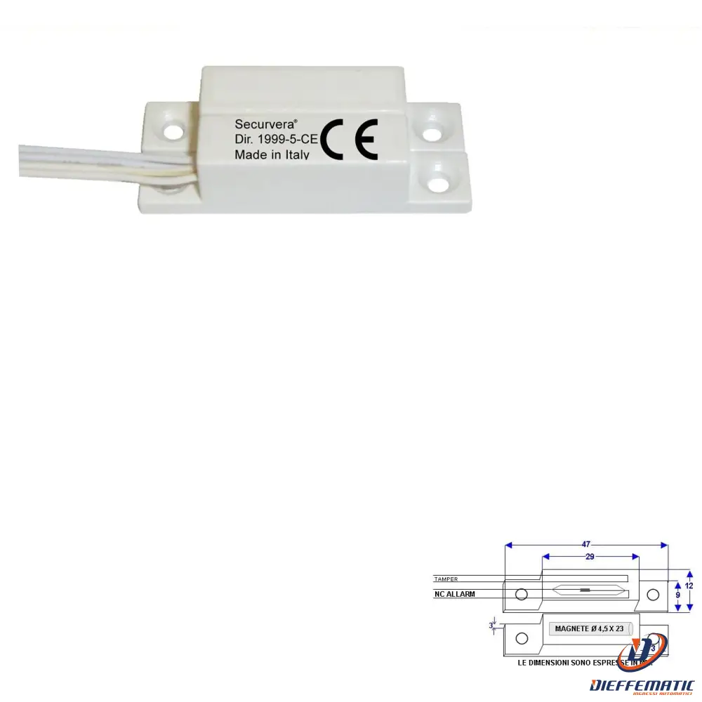 Contatto Magnetico Nc A Mattoncino Da Esterno Securvera St-405Cmabfte