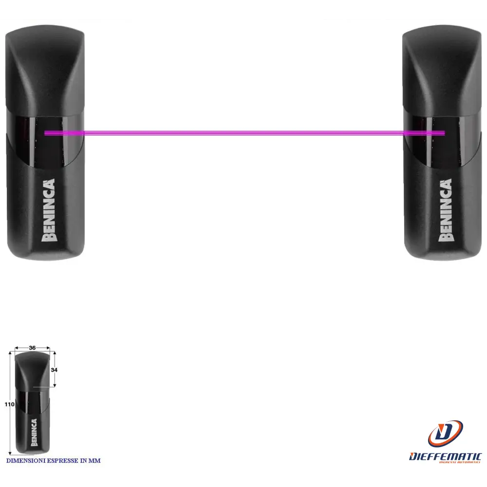 Coppia Di Fotocellule Portata 25 Metri 24/30 Vac Securvera Sv-Fpnsfpbipa