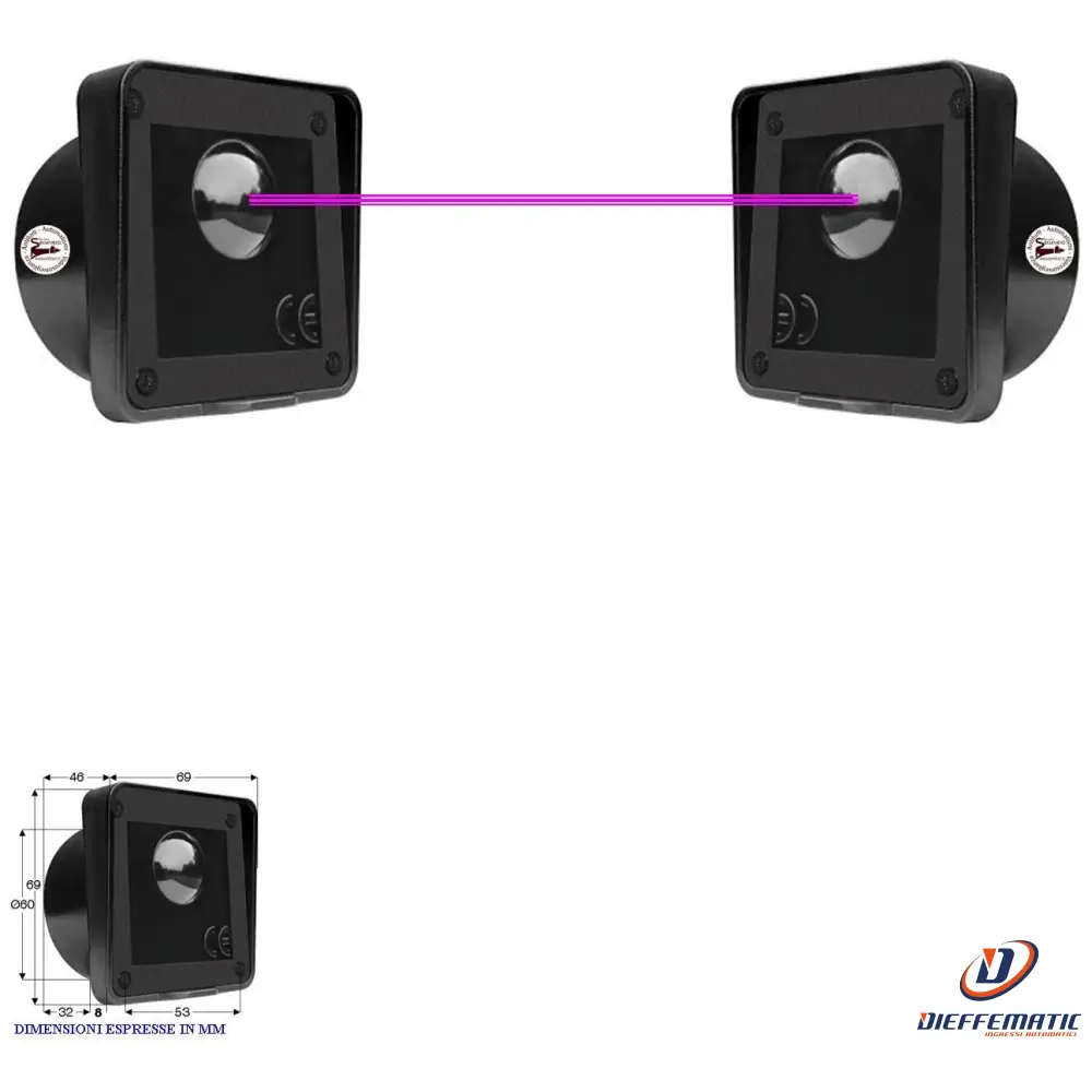 Coppia Fotocellule Da Incasso Portata 20 Mt 12/24 Vacdc Securvera Sv-Ftiufscfua