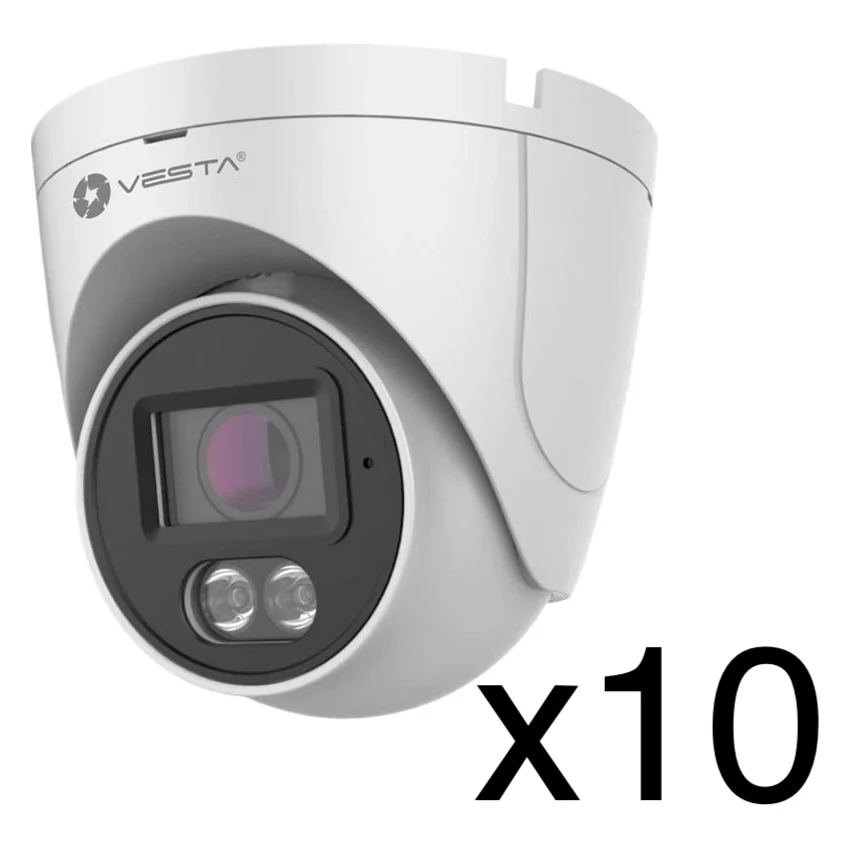 Dome Ip Doppia Luce Eco Da 4Mp Per Esterno Vesta Ipc-T14-E-Pack10 Sorveglianza
