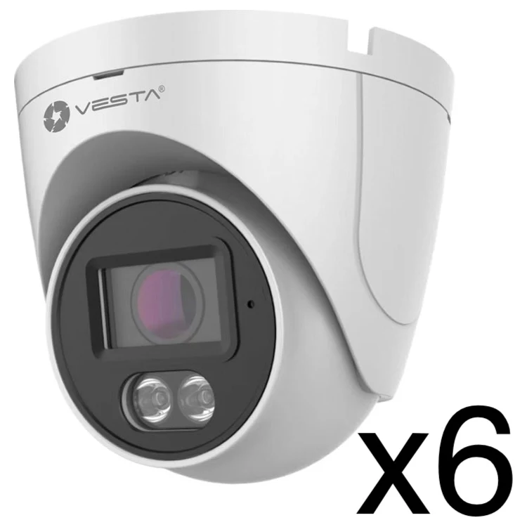 Dome Ip Dual Light Eco Da 2Mp Per Esterno Vesta Ipc-T12-E-Pack6 Antintrusione