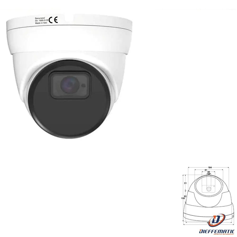 Dome Multiprotocollo Ottica Motorizzata Varifocale Securvera Se-Tdmovdmdna