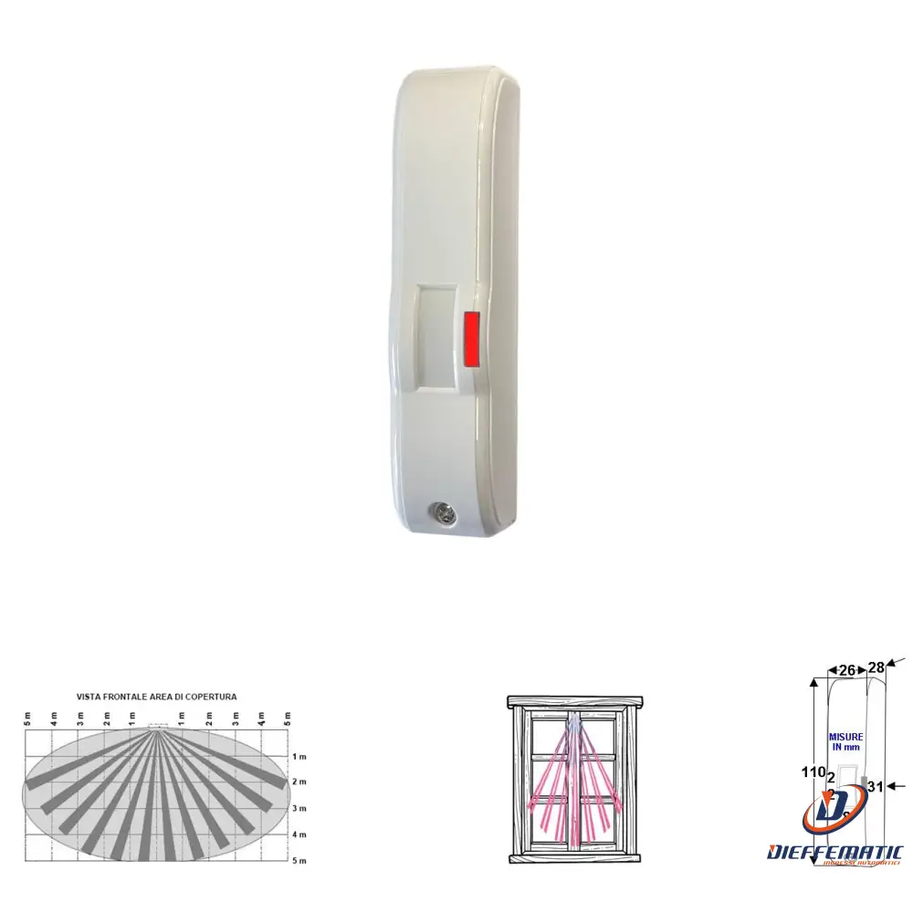 Doppia Tecnologia Tenda 5 Mt Rileva Movimento 12 V Securvera Sv-Gfbdtsmitc