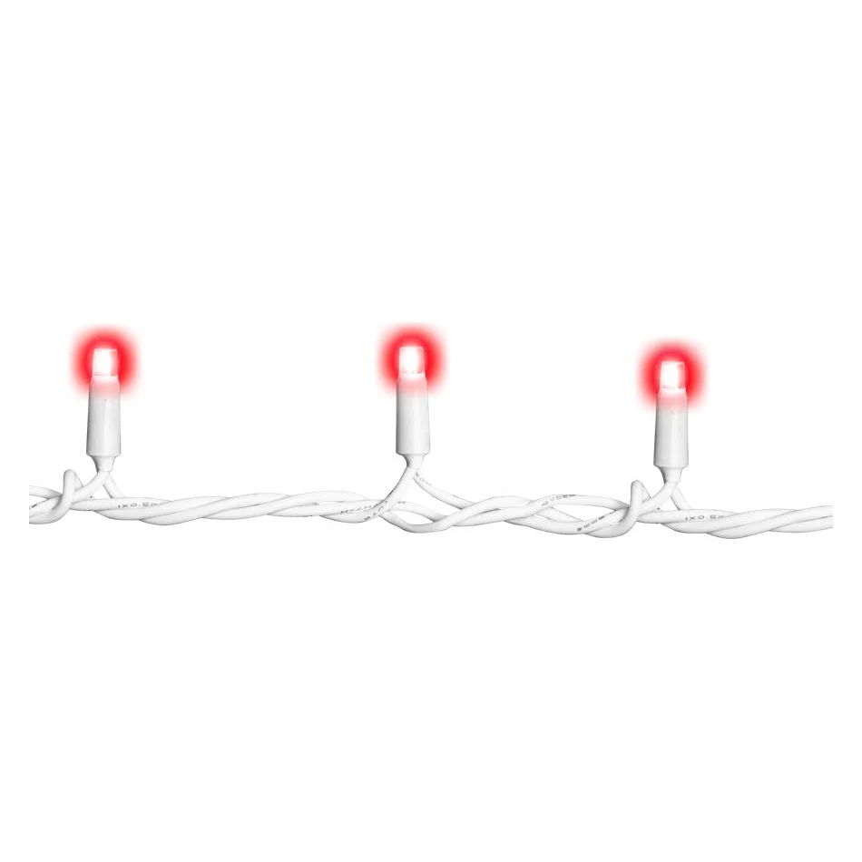 Ettroit Et4107 Catena 100 Led 10M Filo Bianco Luce Rosso Ip65