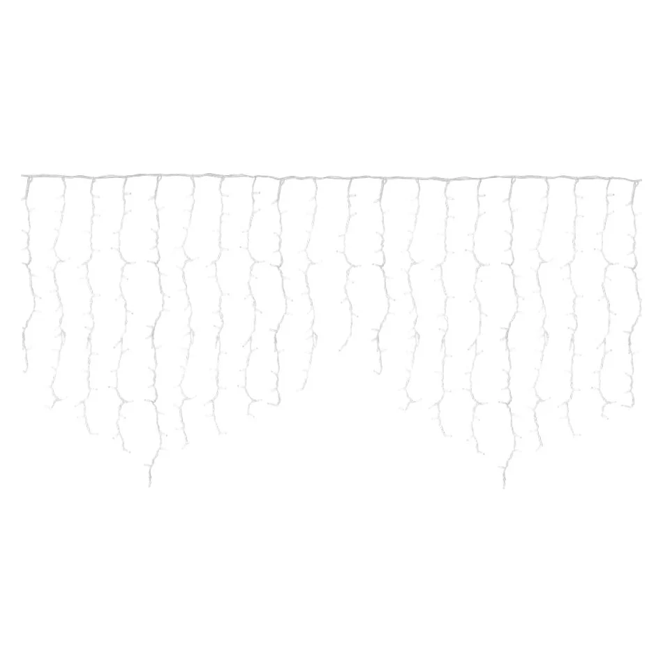 Ettroit Et4131 Tenda 216 Led 5M X3-4-6-8-10-12 Filo Bianco Luce Bianco Ip65