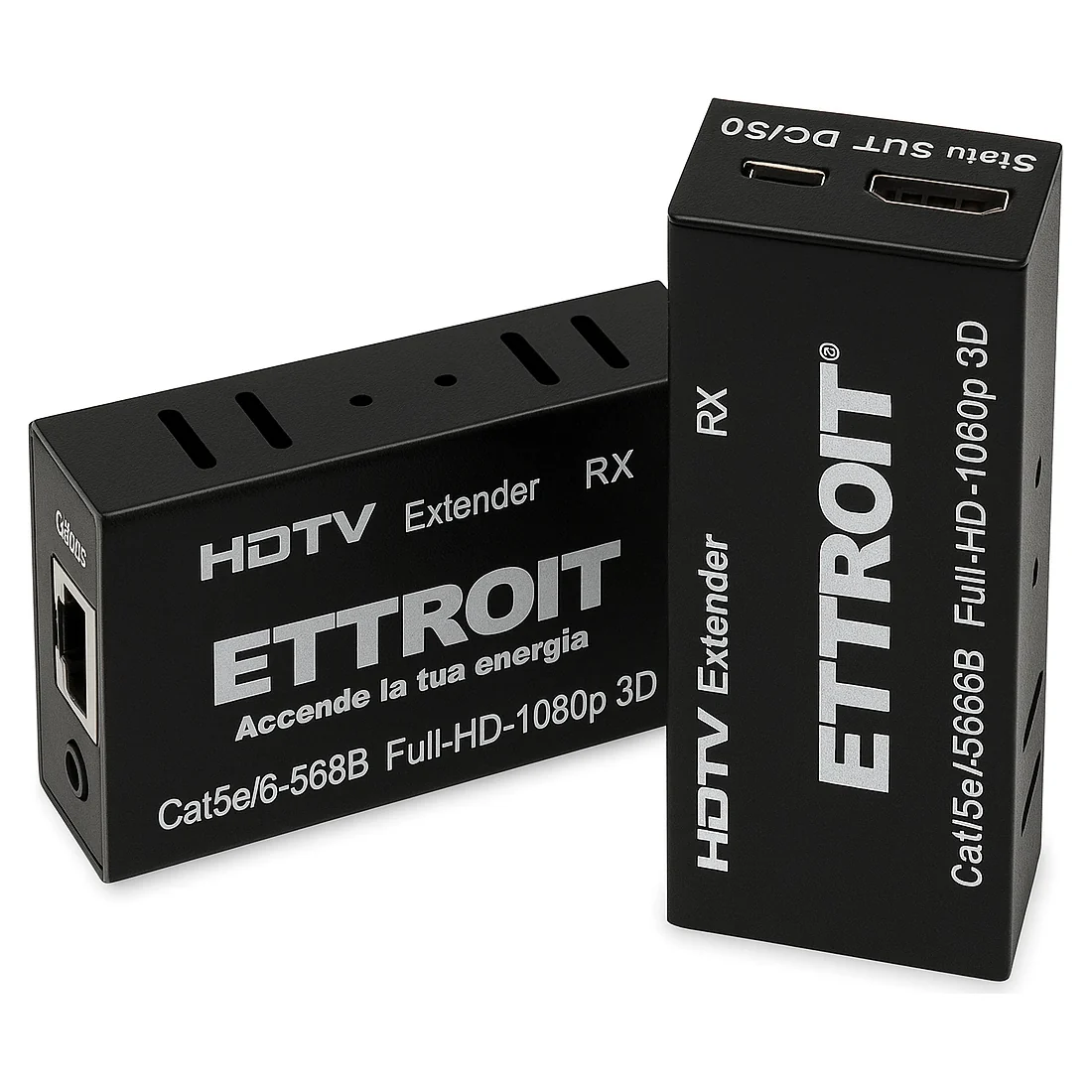 Ettroit Et5001 Kit Tx-Rx Extender Hdmi, 60Mt Utp, 1080P@60Hz, Poe, Loop-Out