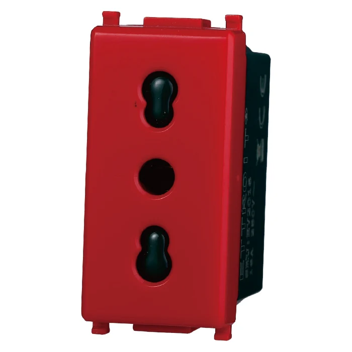 Ettroit Ev2016 Presa Bipasso Rosso 2+T 16A