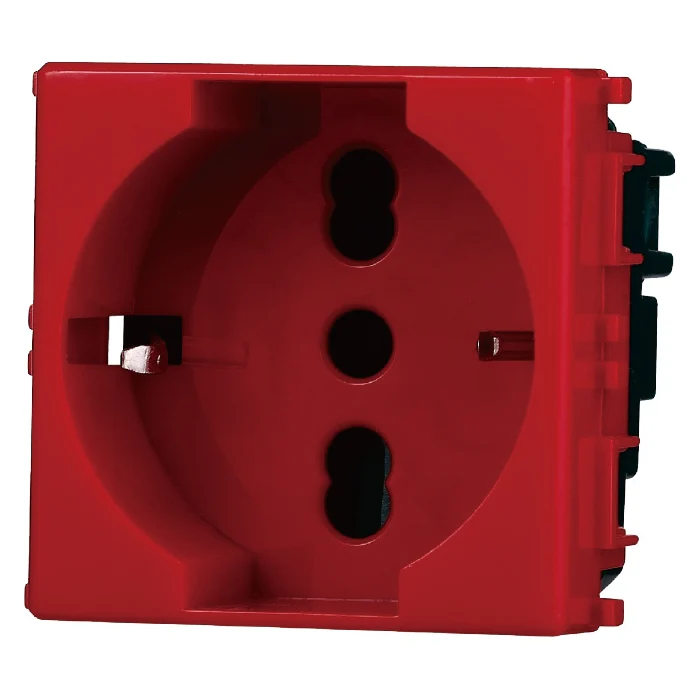 Ettroit Ev2116 Presa Schuko Rosso 2P+T 16A