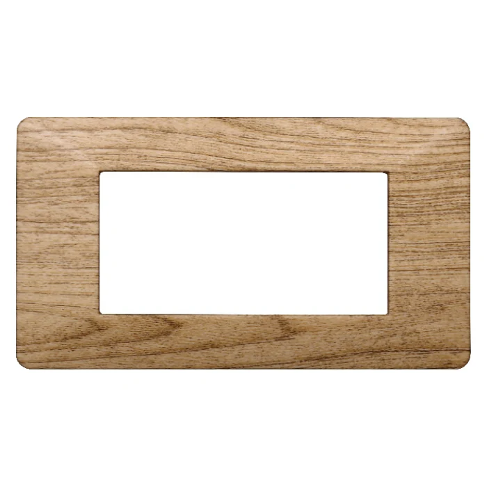Ettroit Ev83405 Placca Plastica 4P Legno Scuro