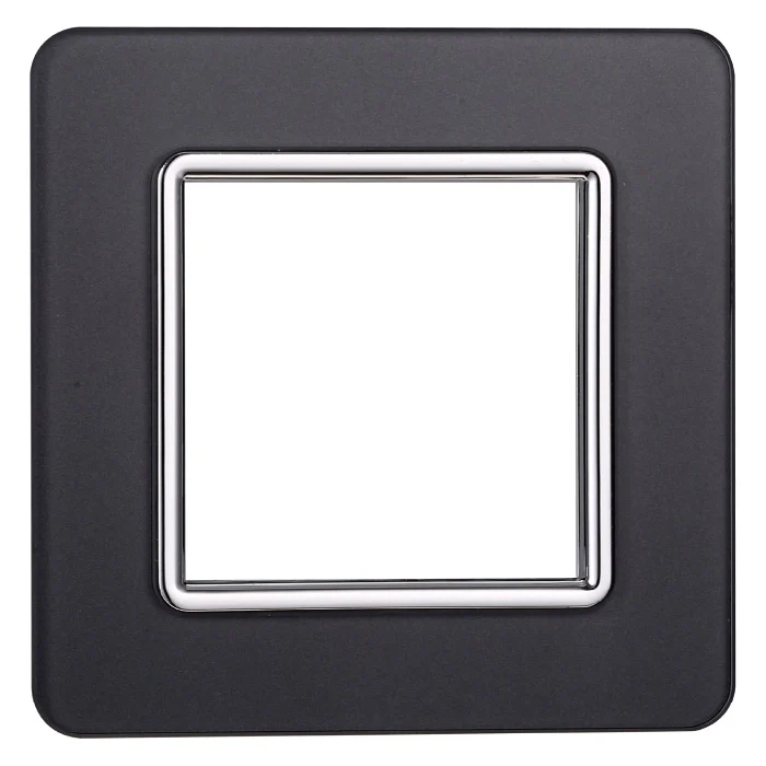 Ettroit Ev84210 Placca Vetro 2P Acciaio Scuro