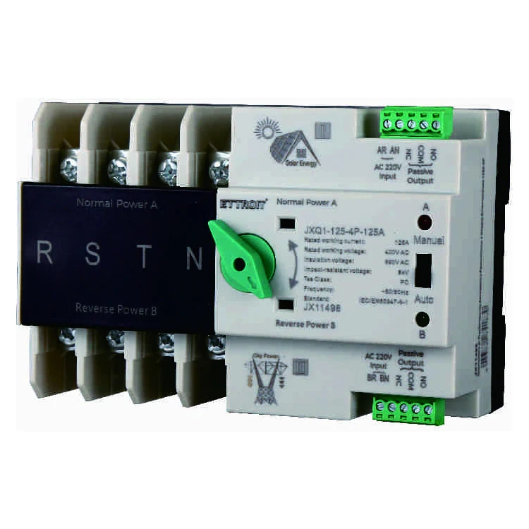 Ettroit Jx11498 Interruttore Di Trasferimento Automatico Fotovoltaico A Doppia Alimentazione 125A 4P