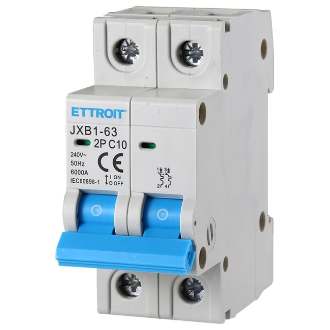 Ettroit Jx121060 Interruttore Magnetotermico 2P 10A 220V 6Ka