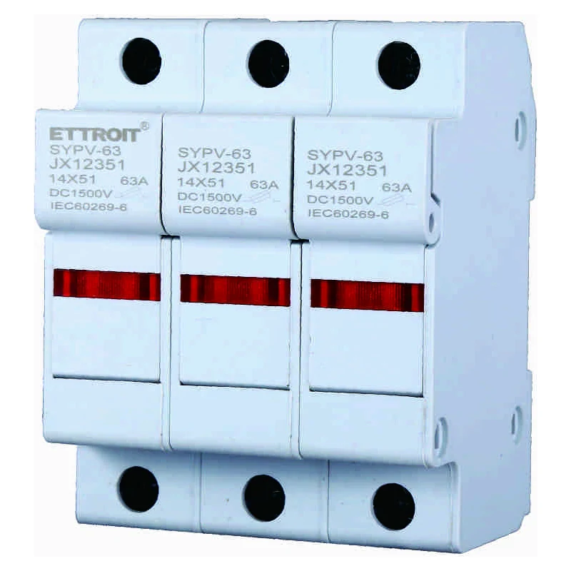 Ettroit Jx12351 Supporto Per Fusibili Cilindrici Base Rt18-63 3P Din 14 X 51Mm Ac/Dc