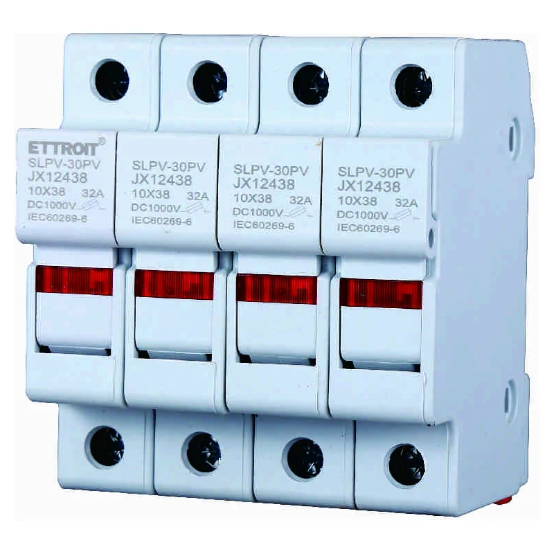 Ettroit Jx12438 Supporto Per Fusibili Cilindrici Base Rt18-32 4P Din 10 X 38Mm Ac/Dc