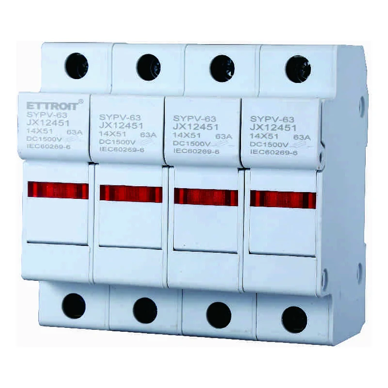 Ettroit Jx12451 Supporto Per Fusibili Cilindrici Base Rt18-63 4P Din 14 X 51Mm Ac/Dc