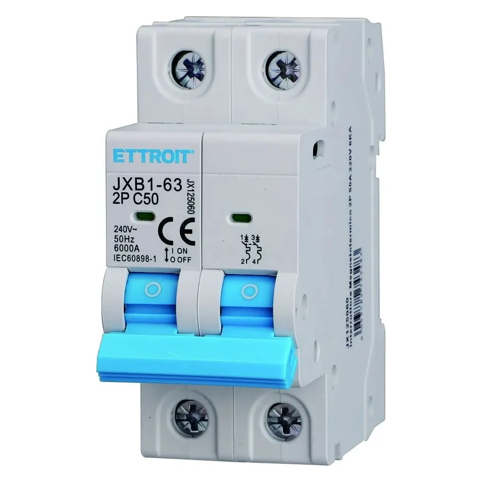 Ettroit Jx125060 Interruttore Magnetotermico 2P 50A 220V 6Ka